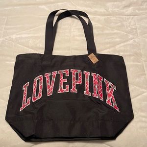 NWT Love Pink black and flannel Tote